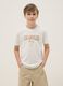 White pure cotton boy's t-shirt regular fit with print_0