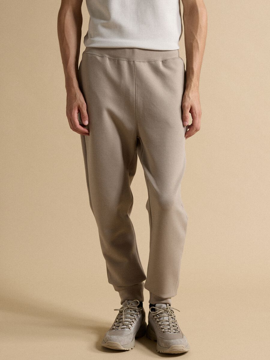 Grey regular-fit joggers in stretch Easy Dry fabric_1