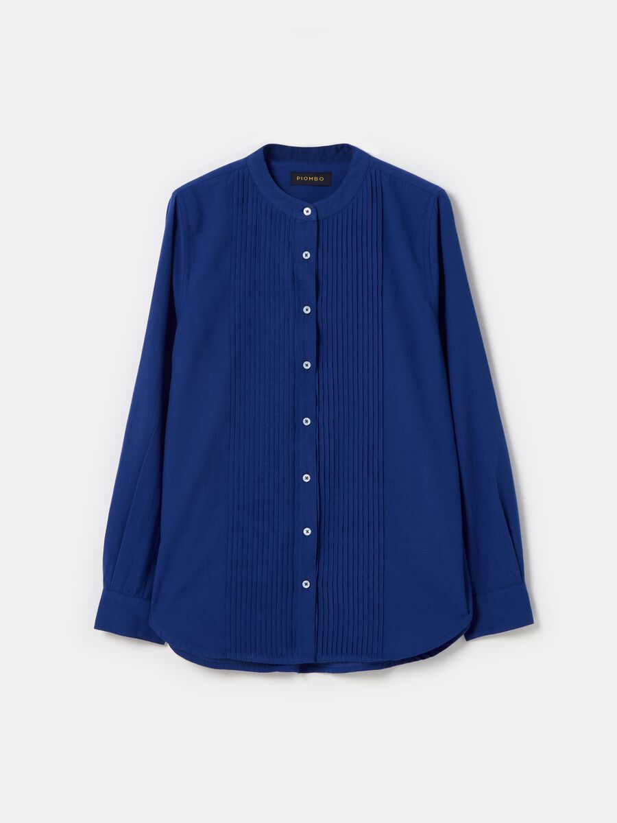 Chambray shirt with pleated detail_3