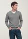 Grauer V-Ausschnitt-Pullover aus Viskosemix, Regular Fit_0