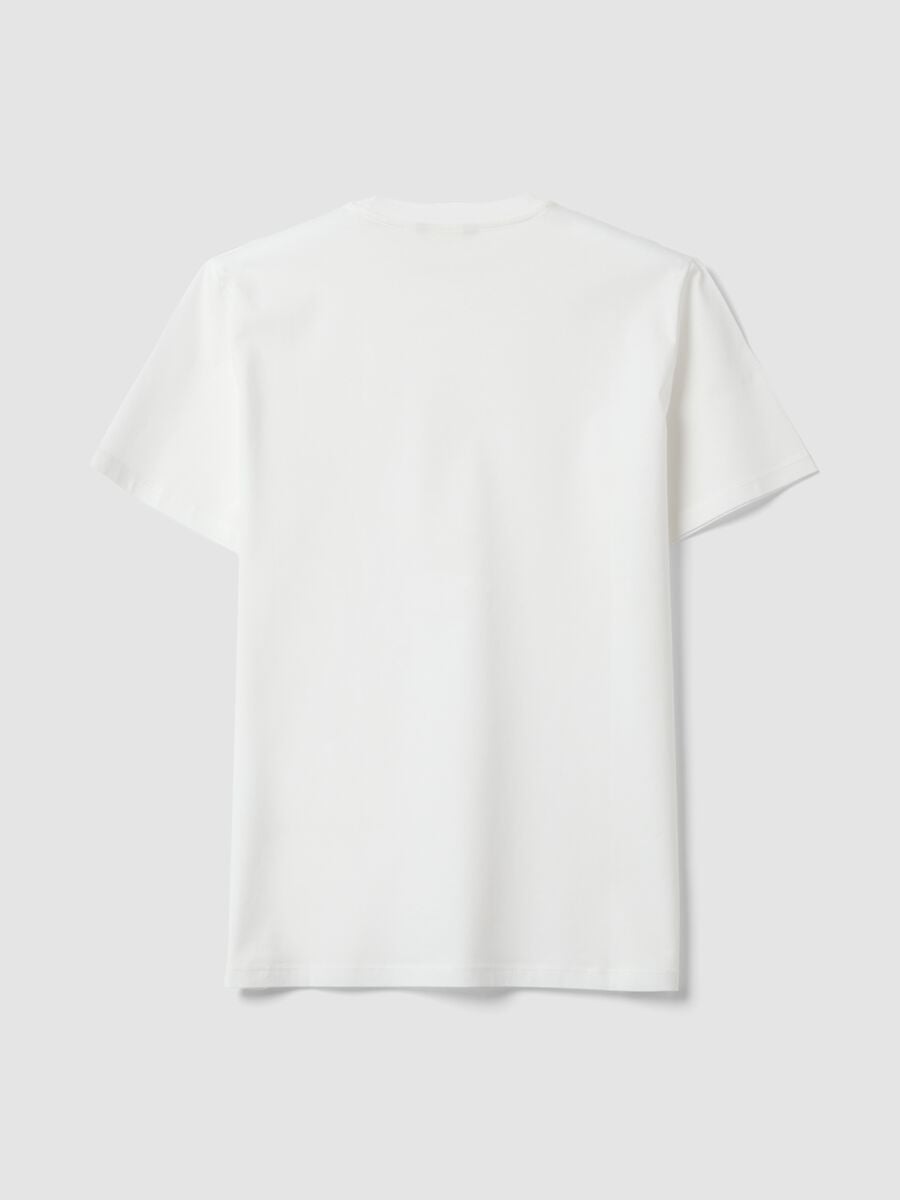 White mercerised pure cotton crew-neck T-shirt, regular fit_6