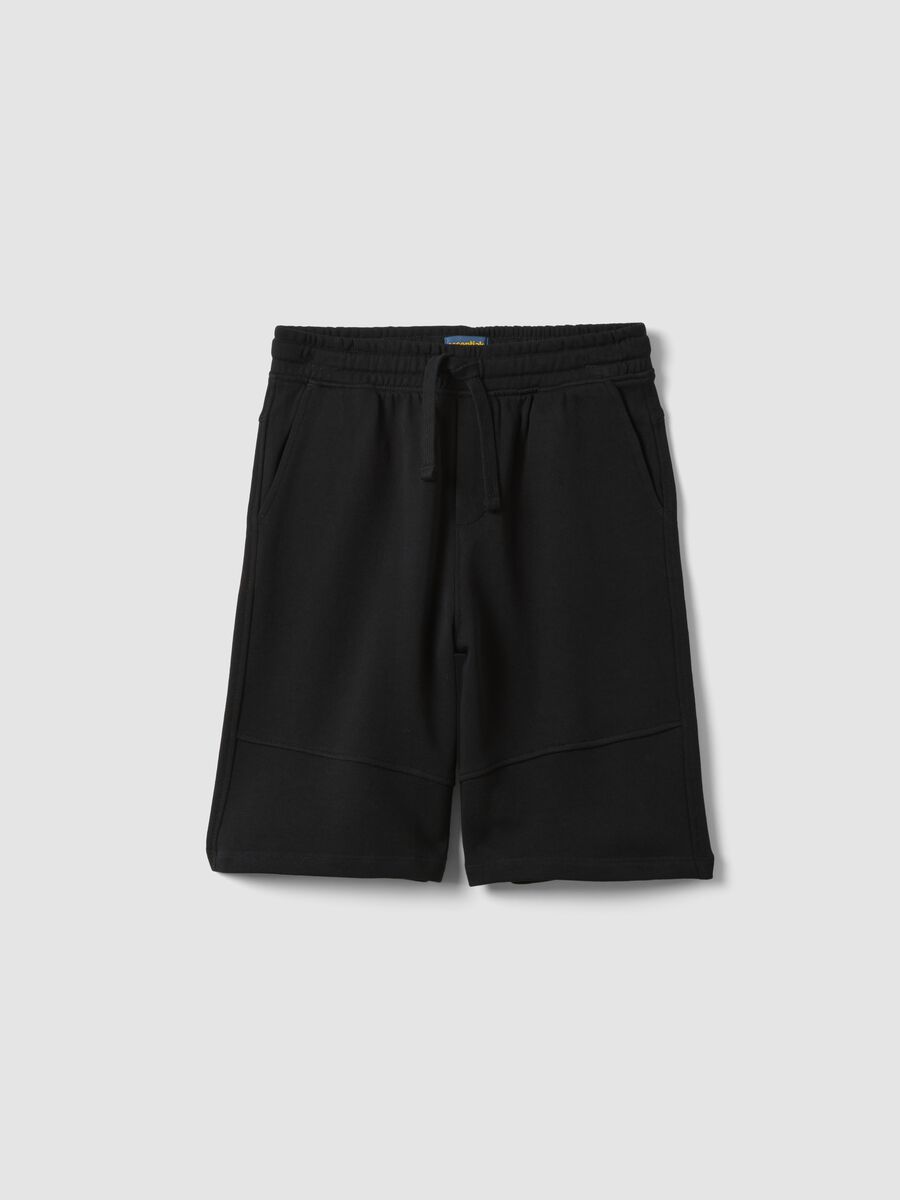 Boys' black 100% cotton comfort-fit shorts_0