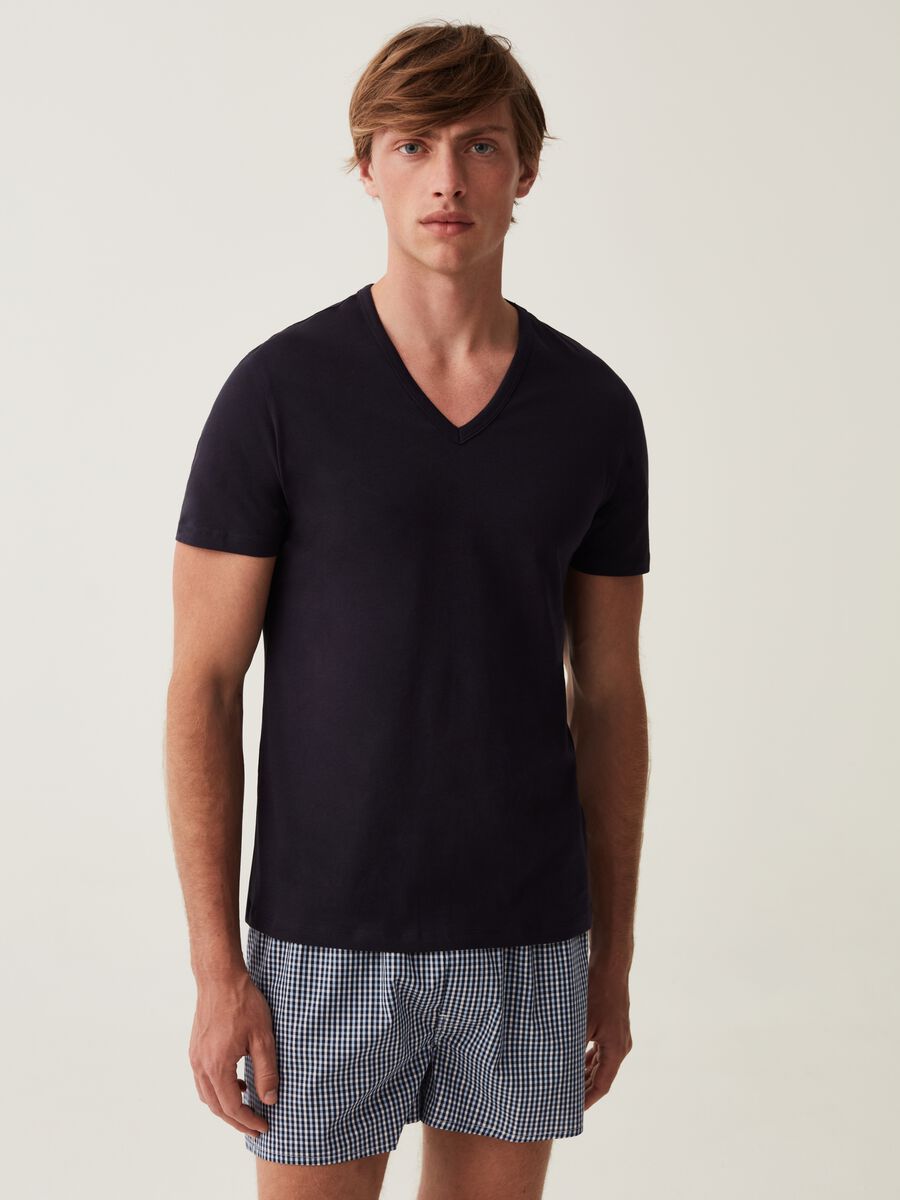 Two-pack undershirts in jersey with V neck_1