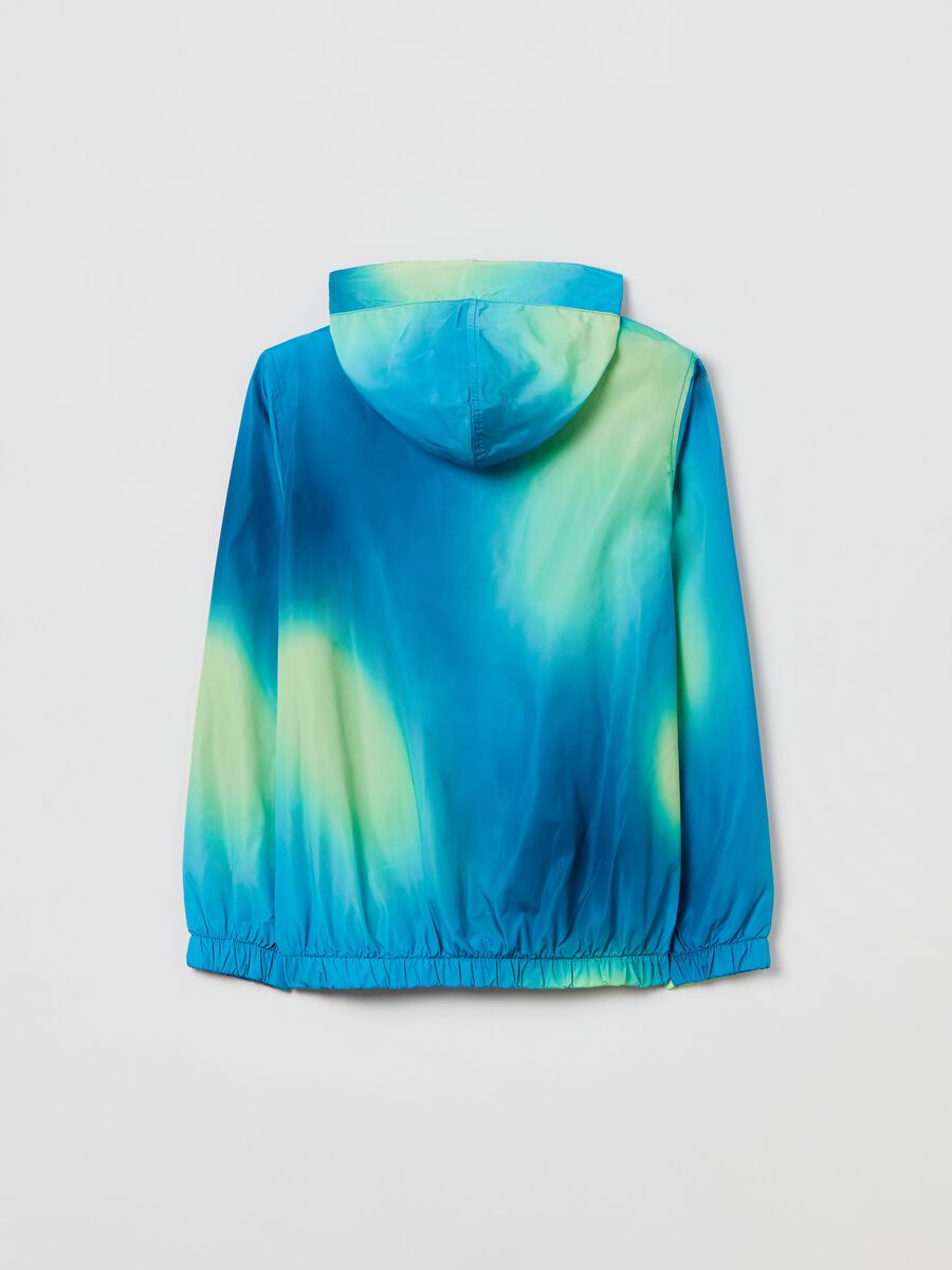 Waterproof jacket in tie dye pattern._1
