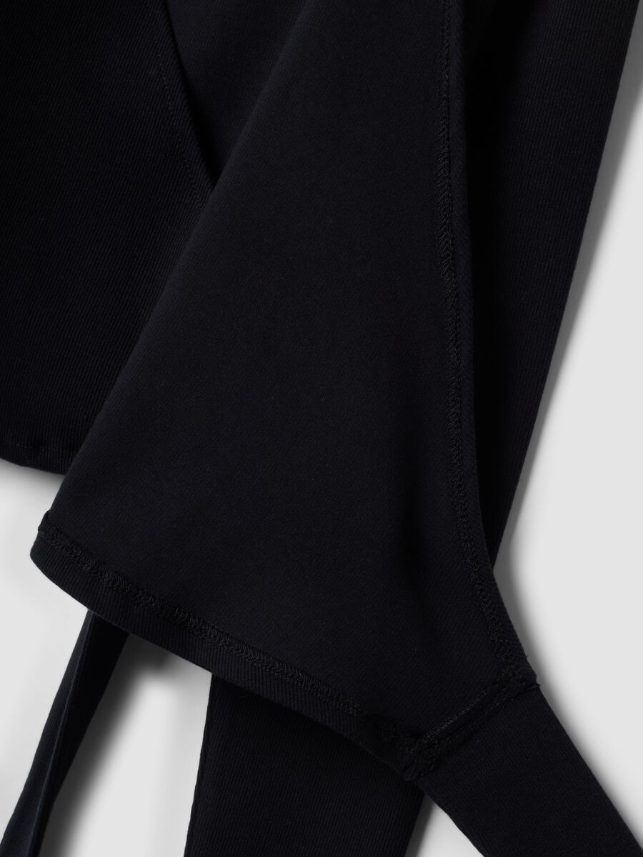Blue stretch-cotton cardigan with deep V-neck_8