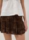 Brown pure viscose mini skirt with ruffles_3