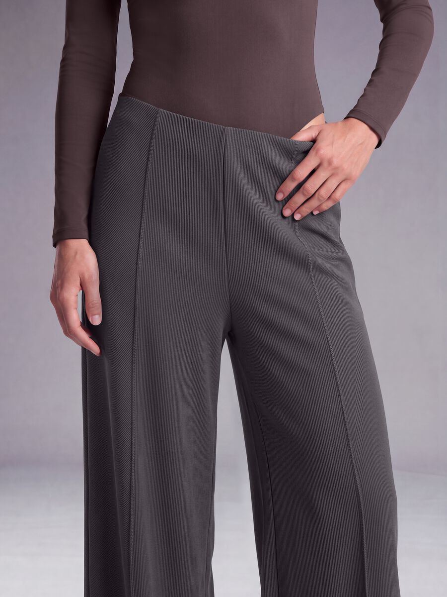 Grey wide-leg stretch modal trousers ALTAVIA STUDIO_3