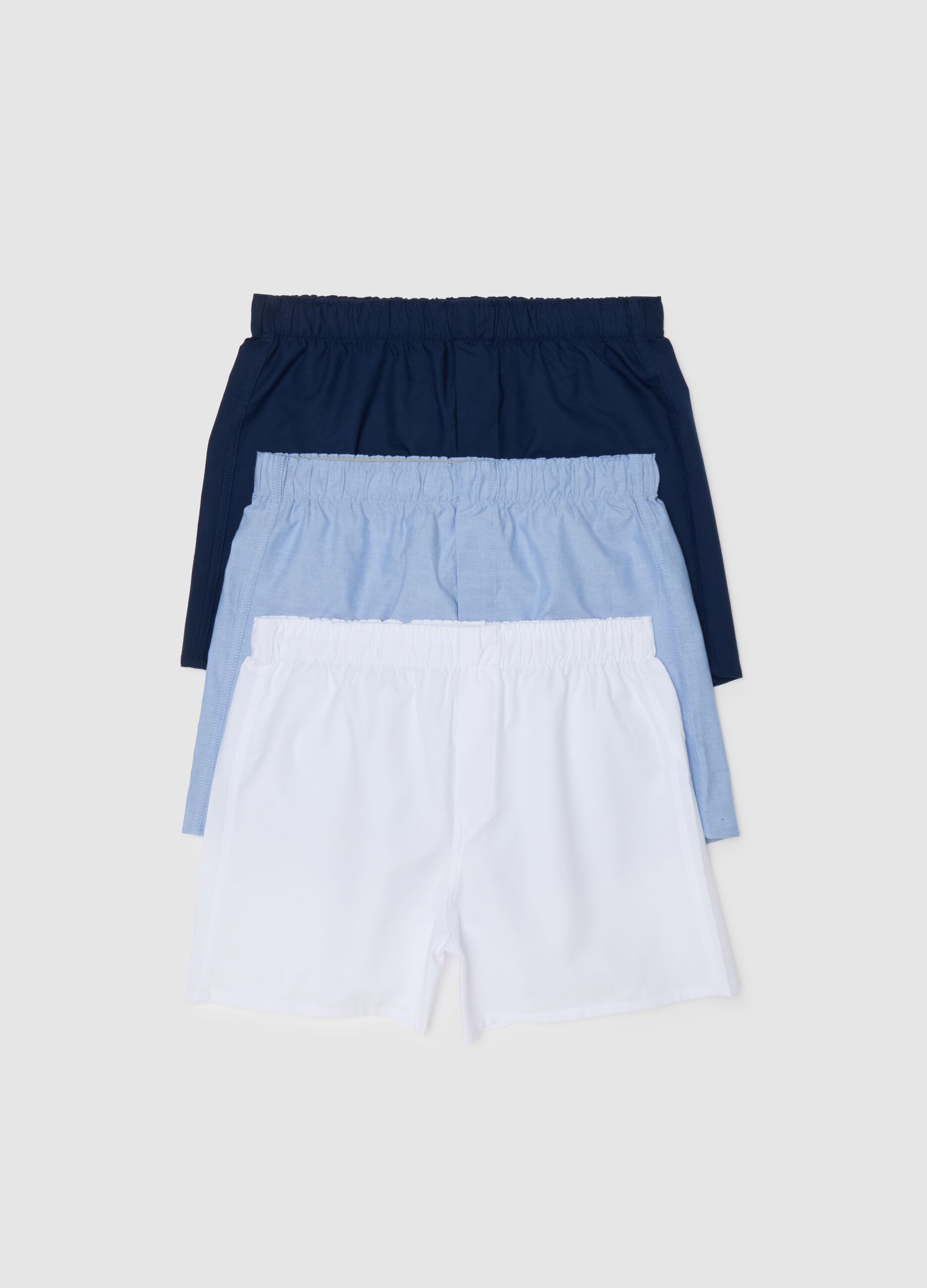 Three-pair pack boxers in cotton canvas