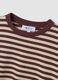 Brown striped pure cotton T-shirt with crew neck, relaxed fit_5