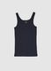 Blue pure cotton tank top regular fit_4