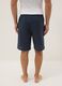 Blue cotton and linen blend pyjama shorts, regular fit_2