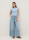 Blaue, figurbetonte T-Shirt aus Stretch-Baumwolle mit Print_1