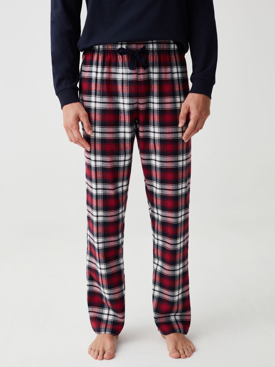 Long pyjamas with tartan patch_3
