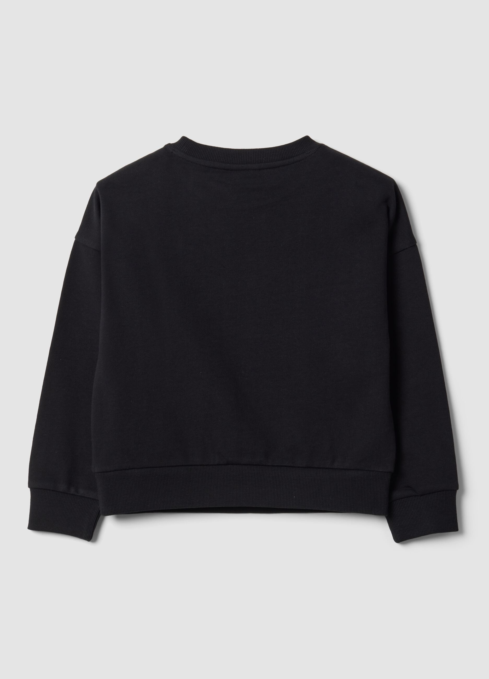 Sweatshirt preta 100% algod&atilde;o com estampado K-Pop Demon Hunters para menina
