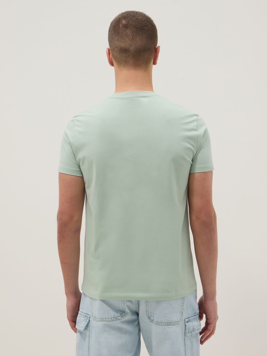 Green pure cotton short-sleeve T-shirt_2