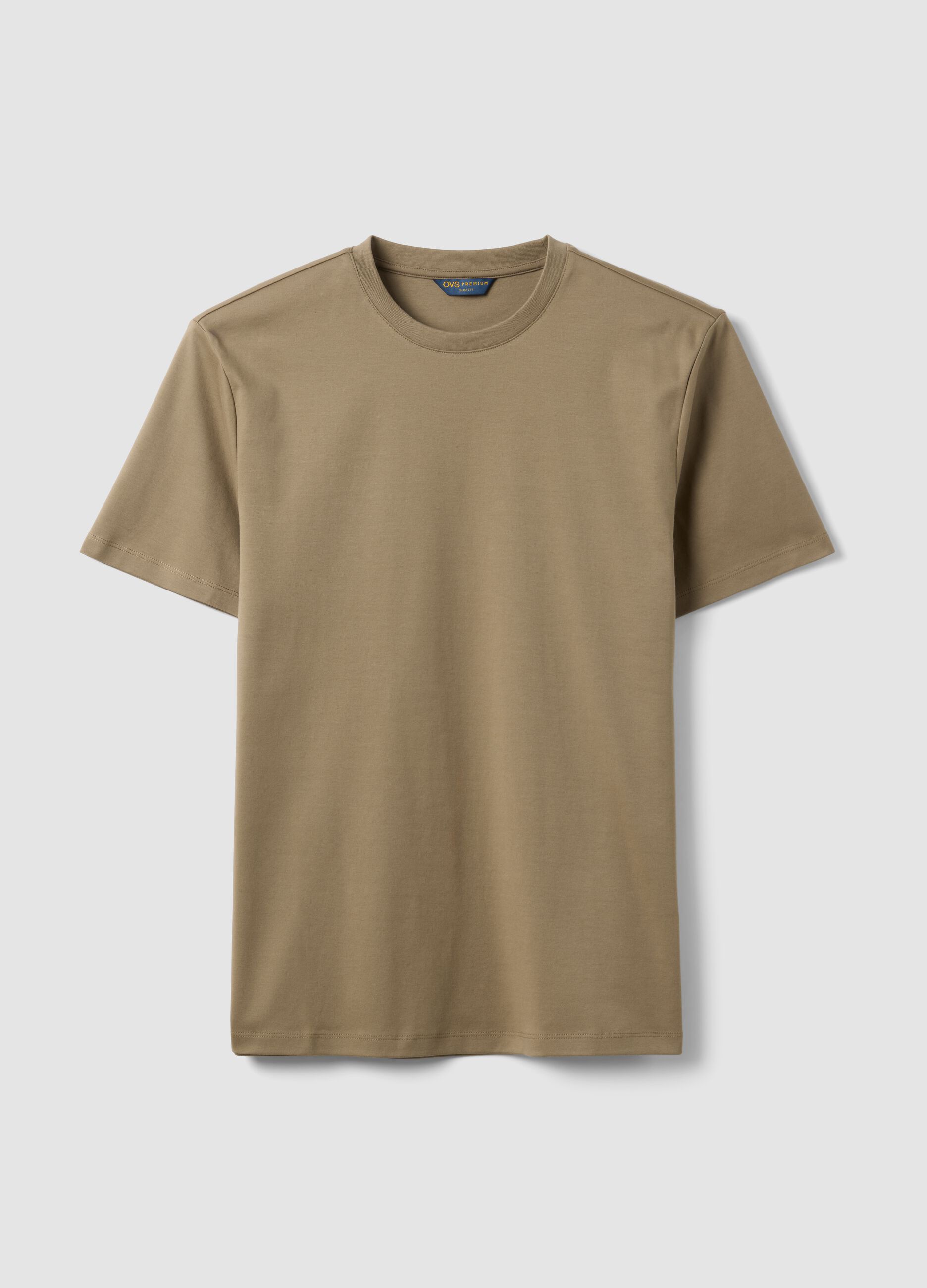 Beiges T-Shirt aus reiner Baumwolle