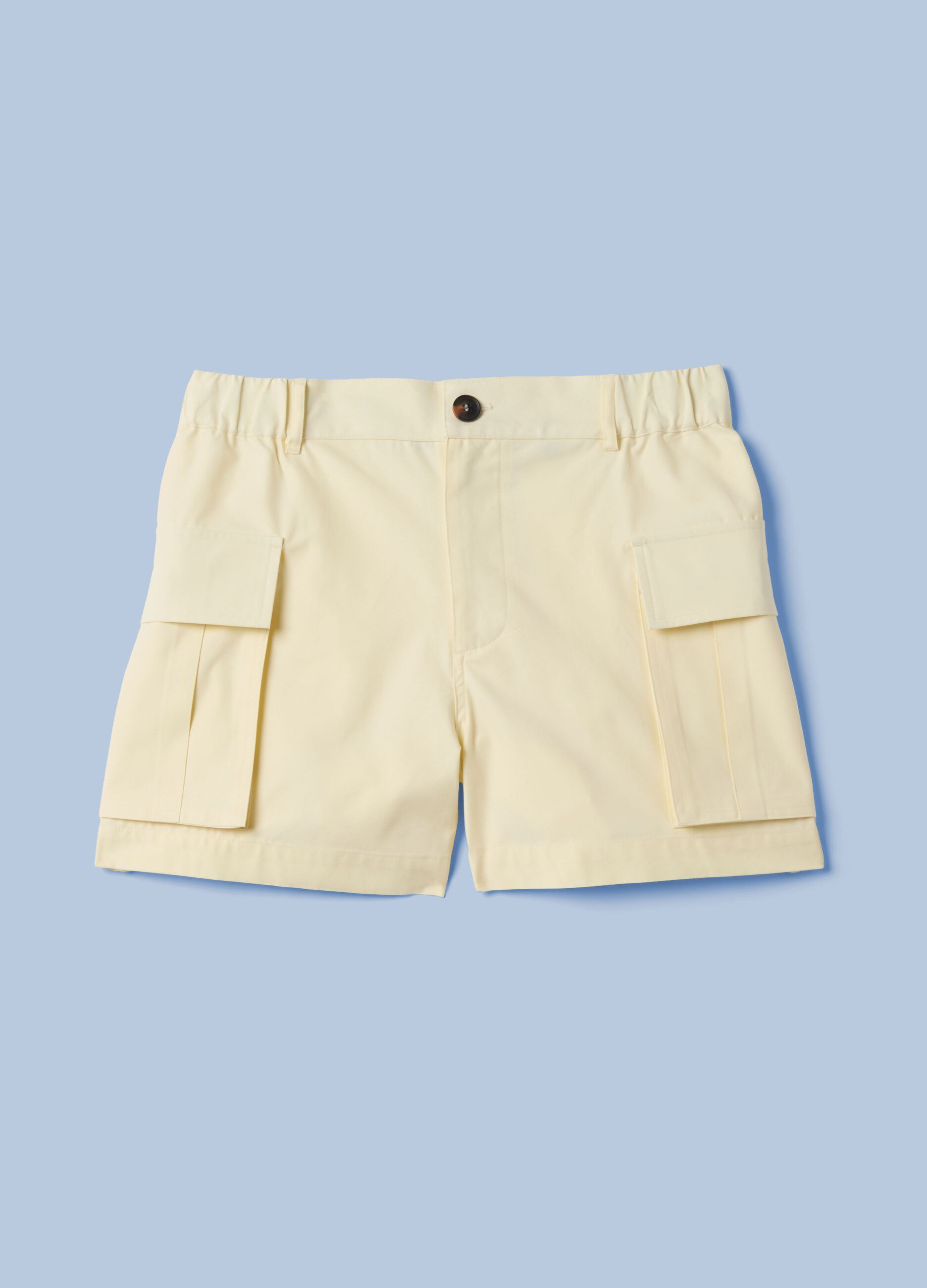 ALTAVIA SAILING yellow pure cotton cargo shorts with elasticated waistband