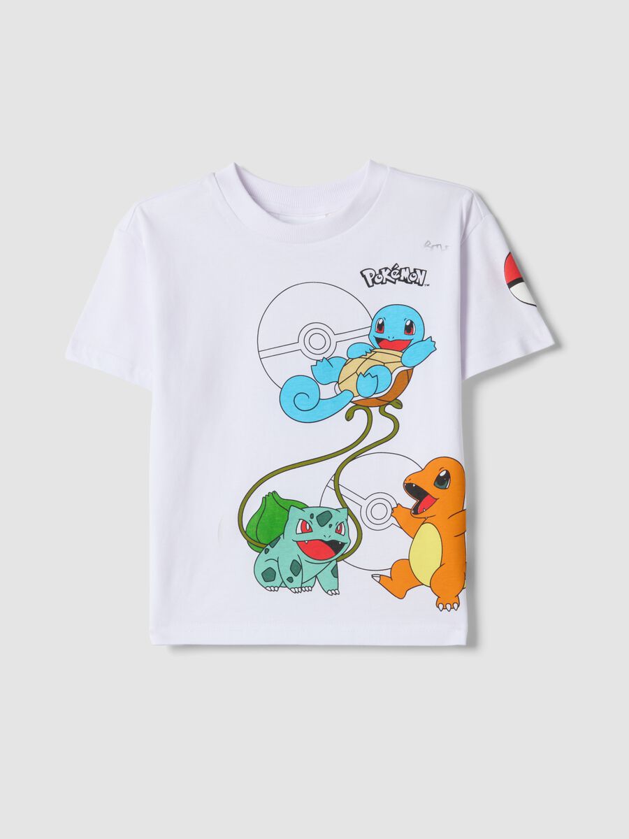 Children's Regular Fit White Pure Cotton T-shirt with Pok&eacute;mon_0
