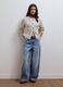 White pure cotton knitted cardigan, regular fit_1