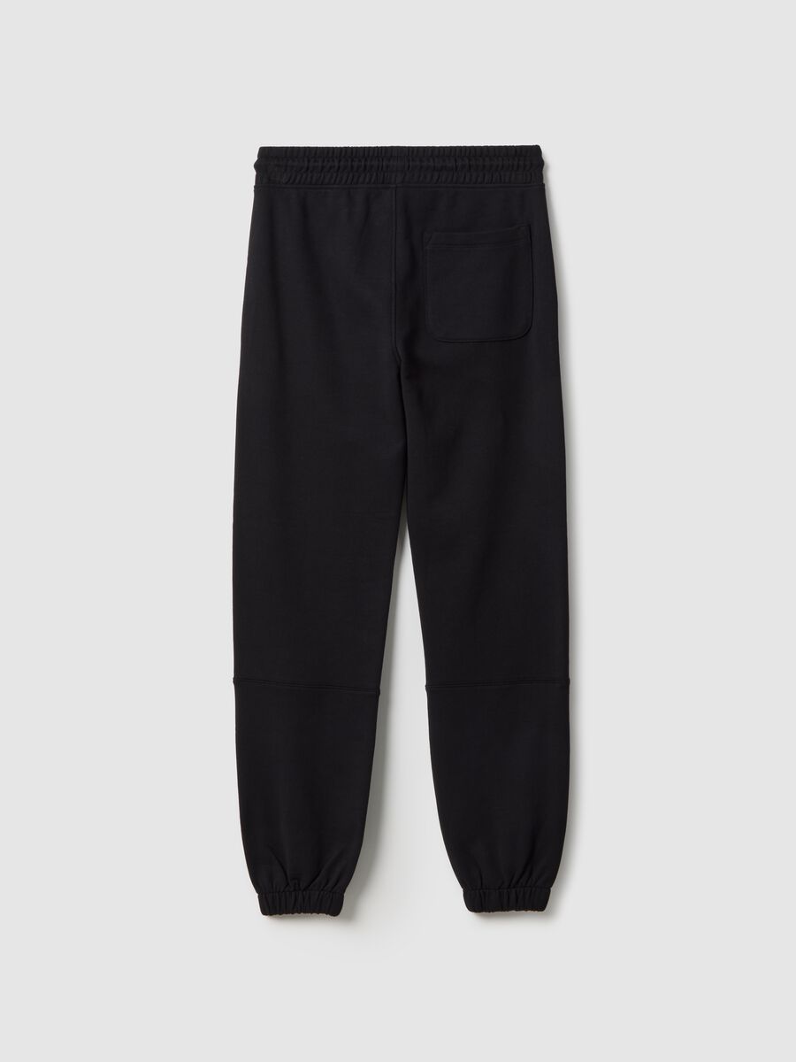Black boy's jogger trousers in pure organic cotton regular fit_1