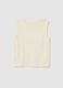 White pure cotton regular fit girl's tank top_1