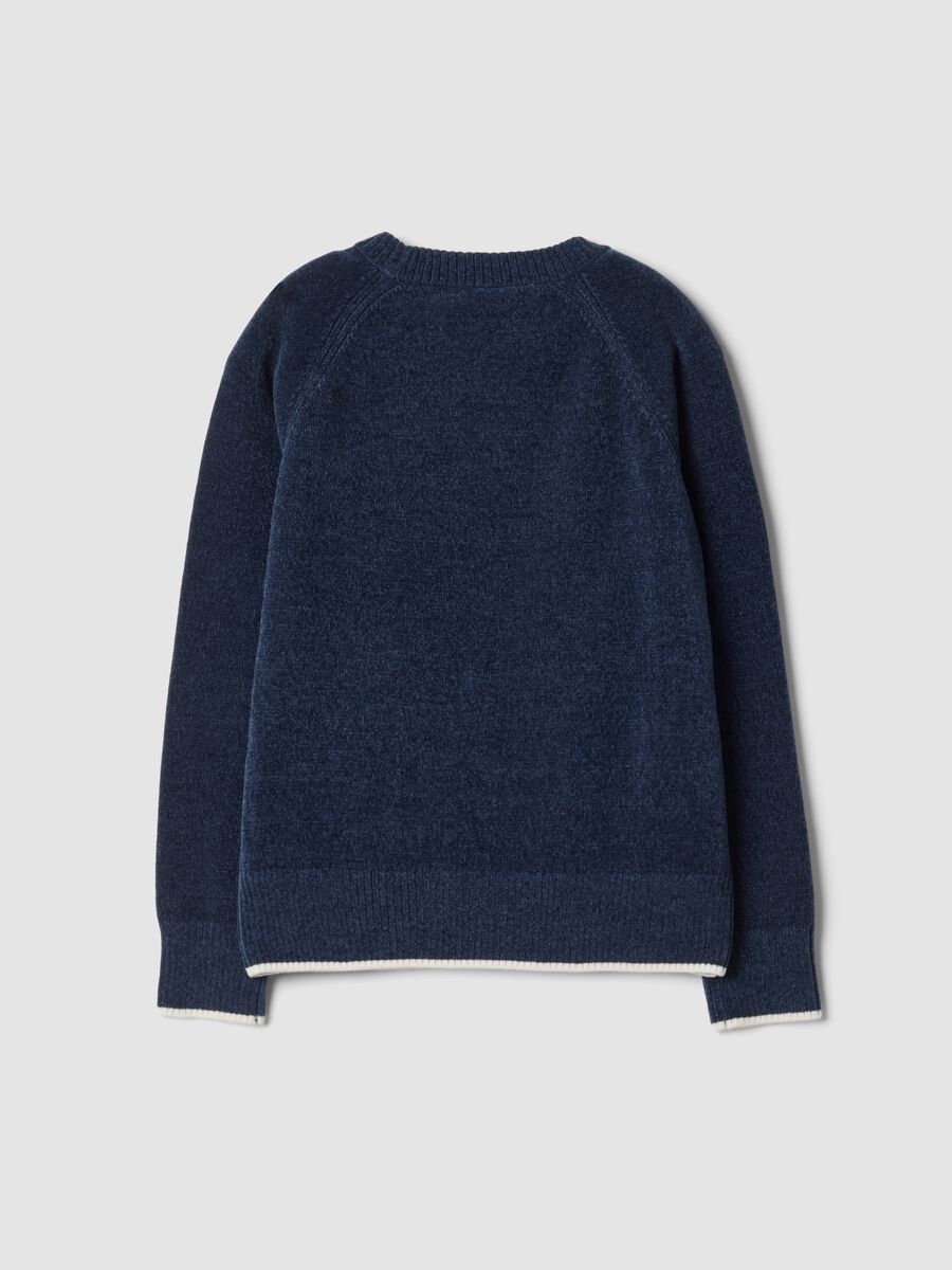 Blue stretch crew-neck top_1
