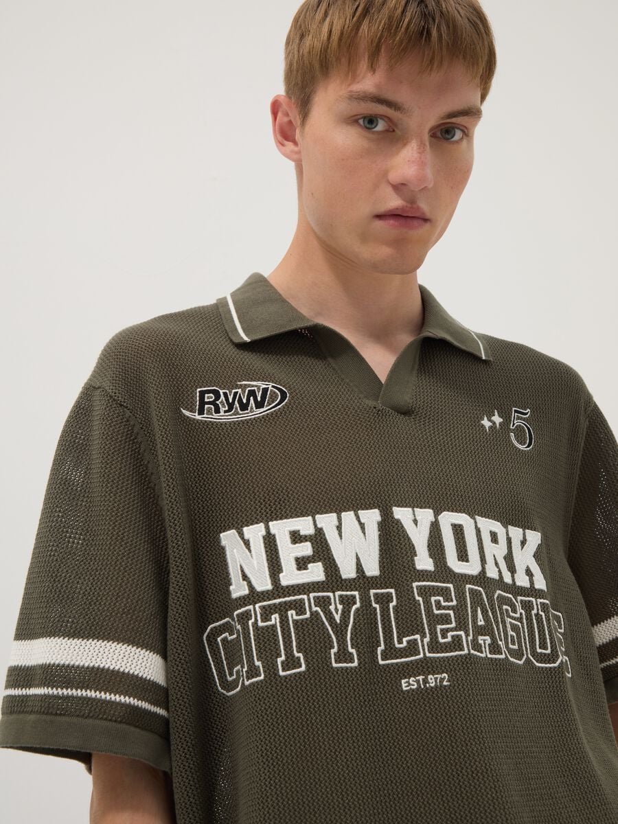 Green pure cotton polo shirt_0