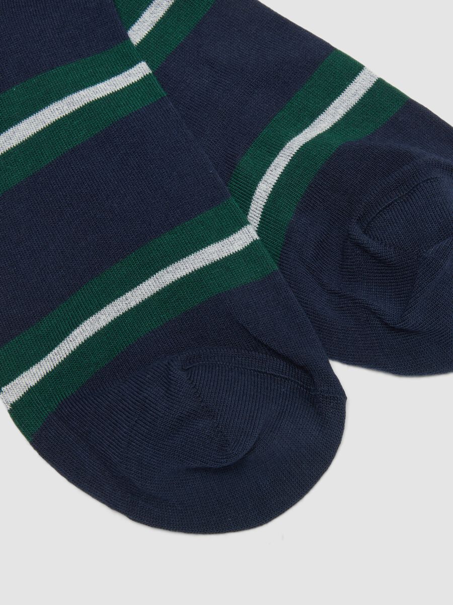Multicolour stretch cotton blend long socks twin pack_2