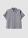 Blue striped short-sleeve shirt_4