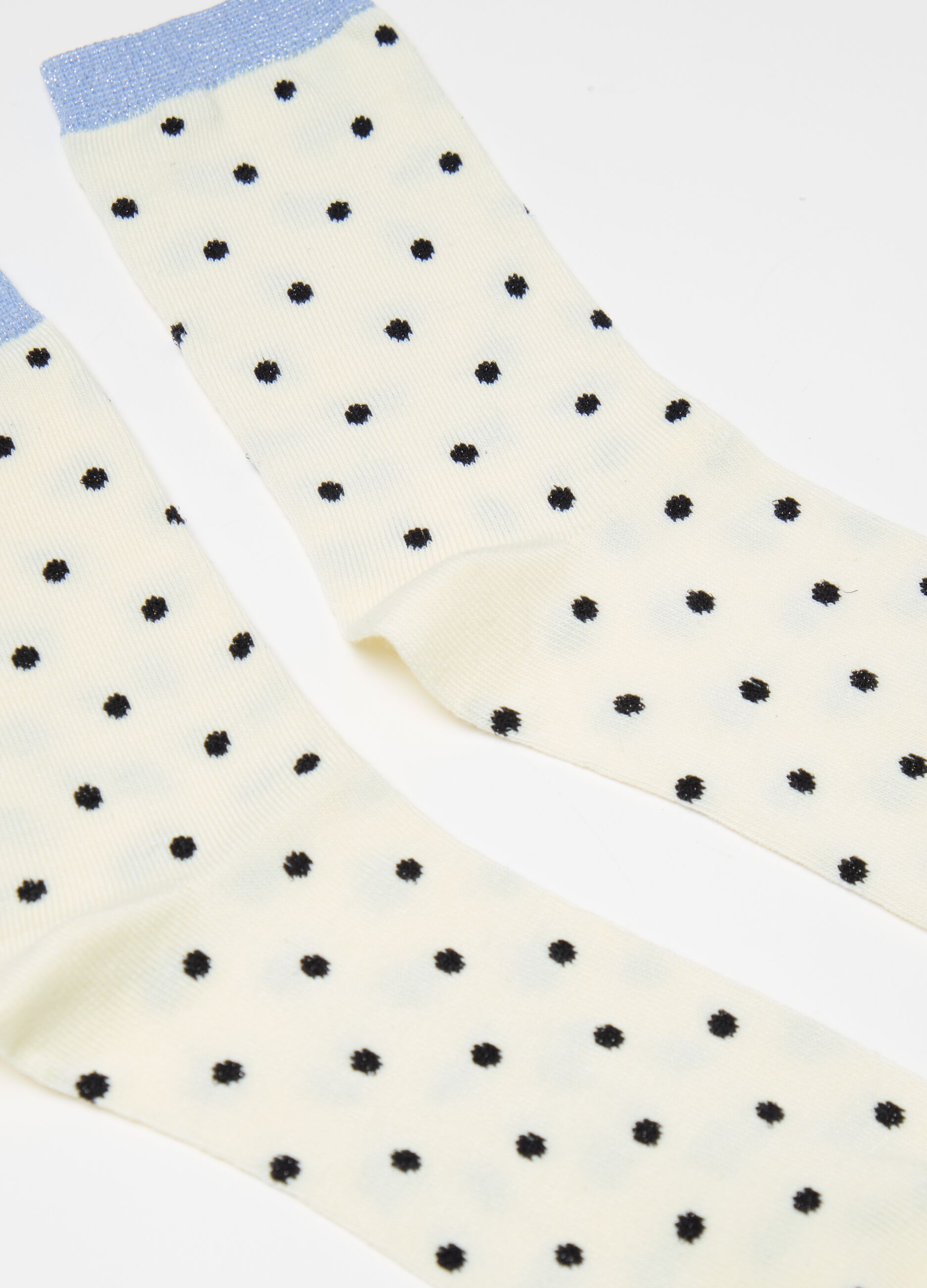 Three-pack polka dot socks with lurex