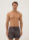 Braune Badeshorts mit Allover-Print_1
