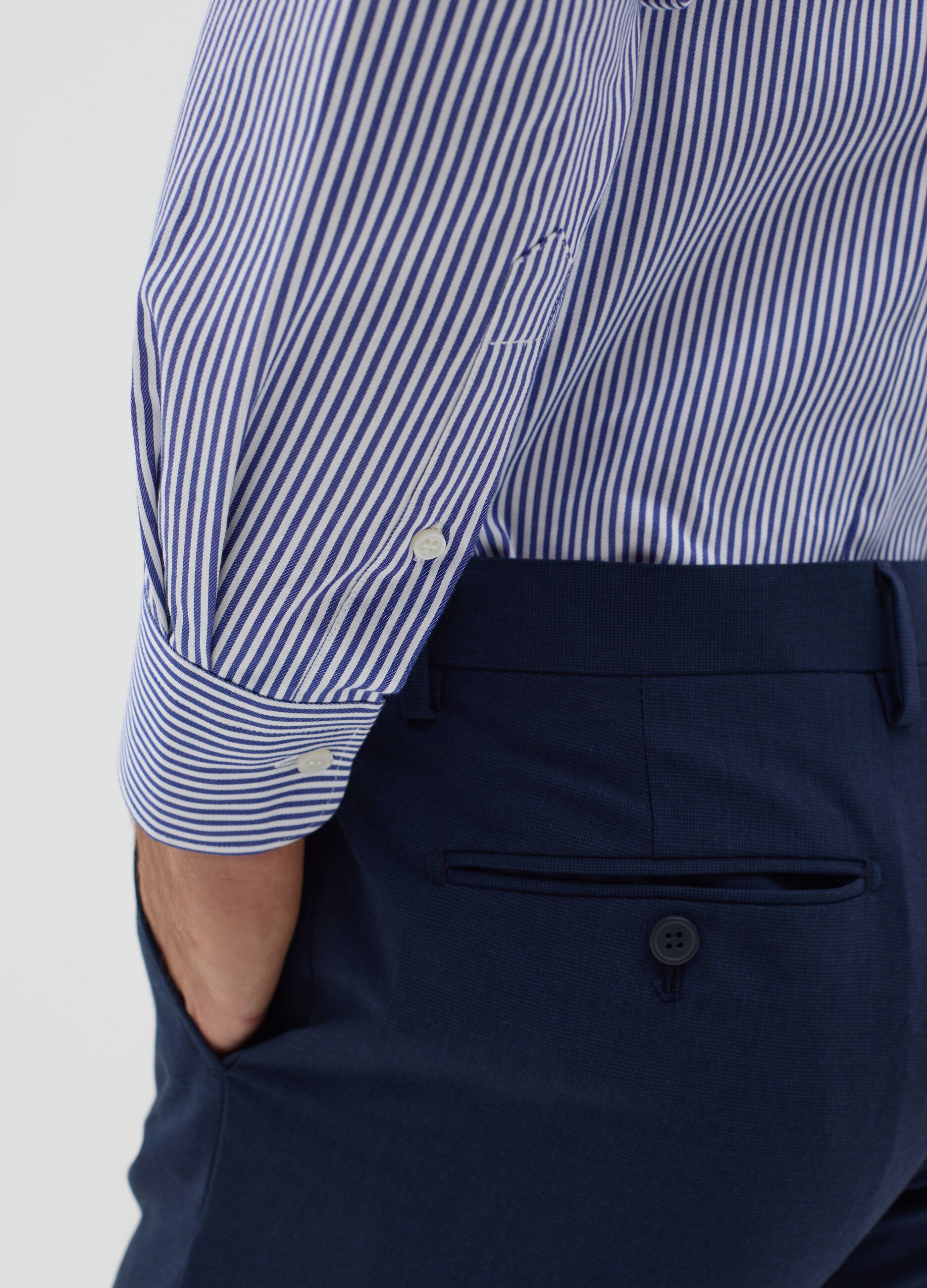 Slim-fit striped easy-iron shirt
