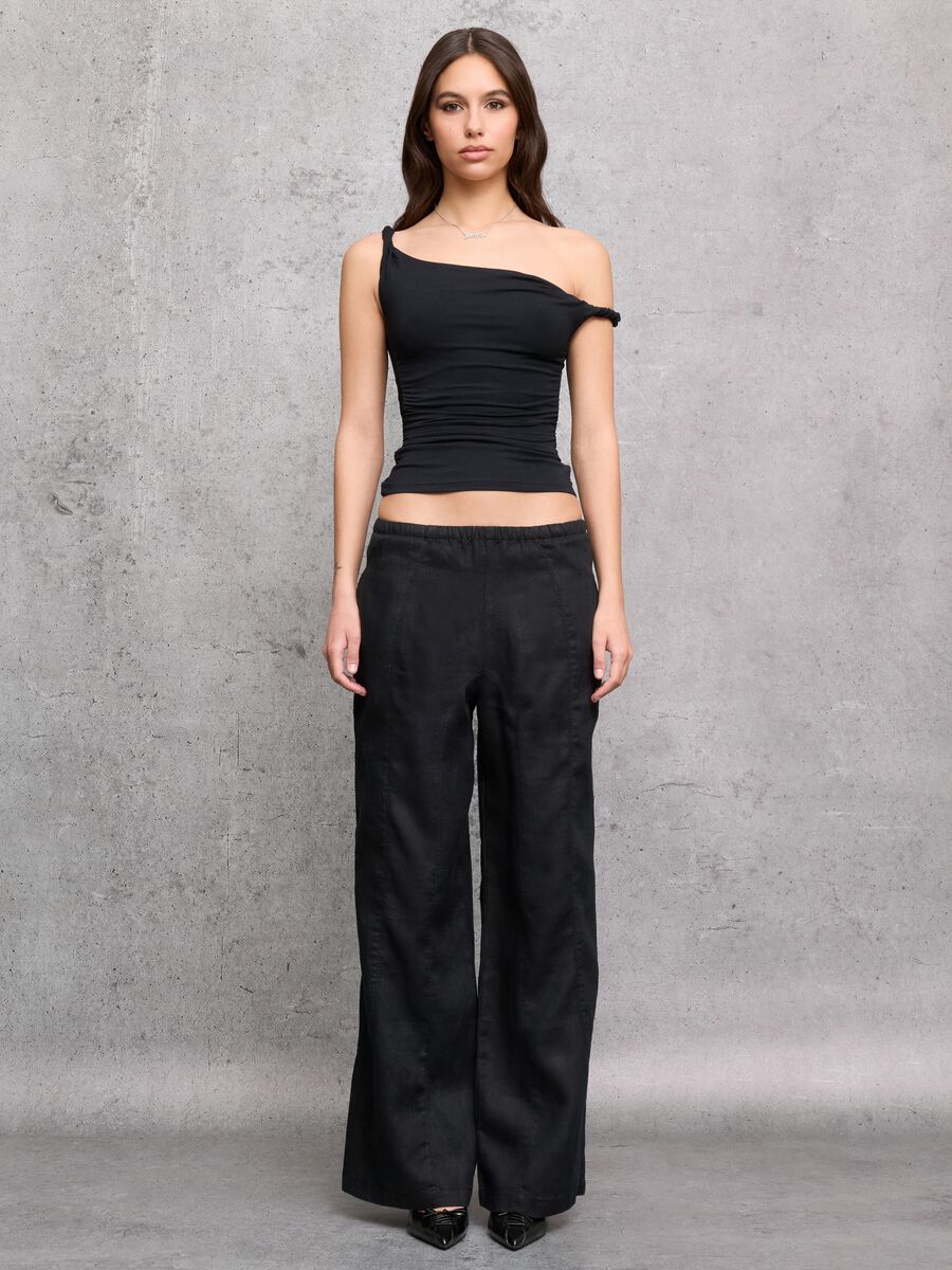 Black Asymmetric Tank Top_5