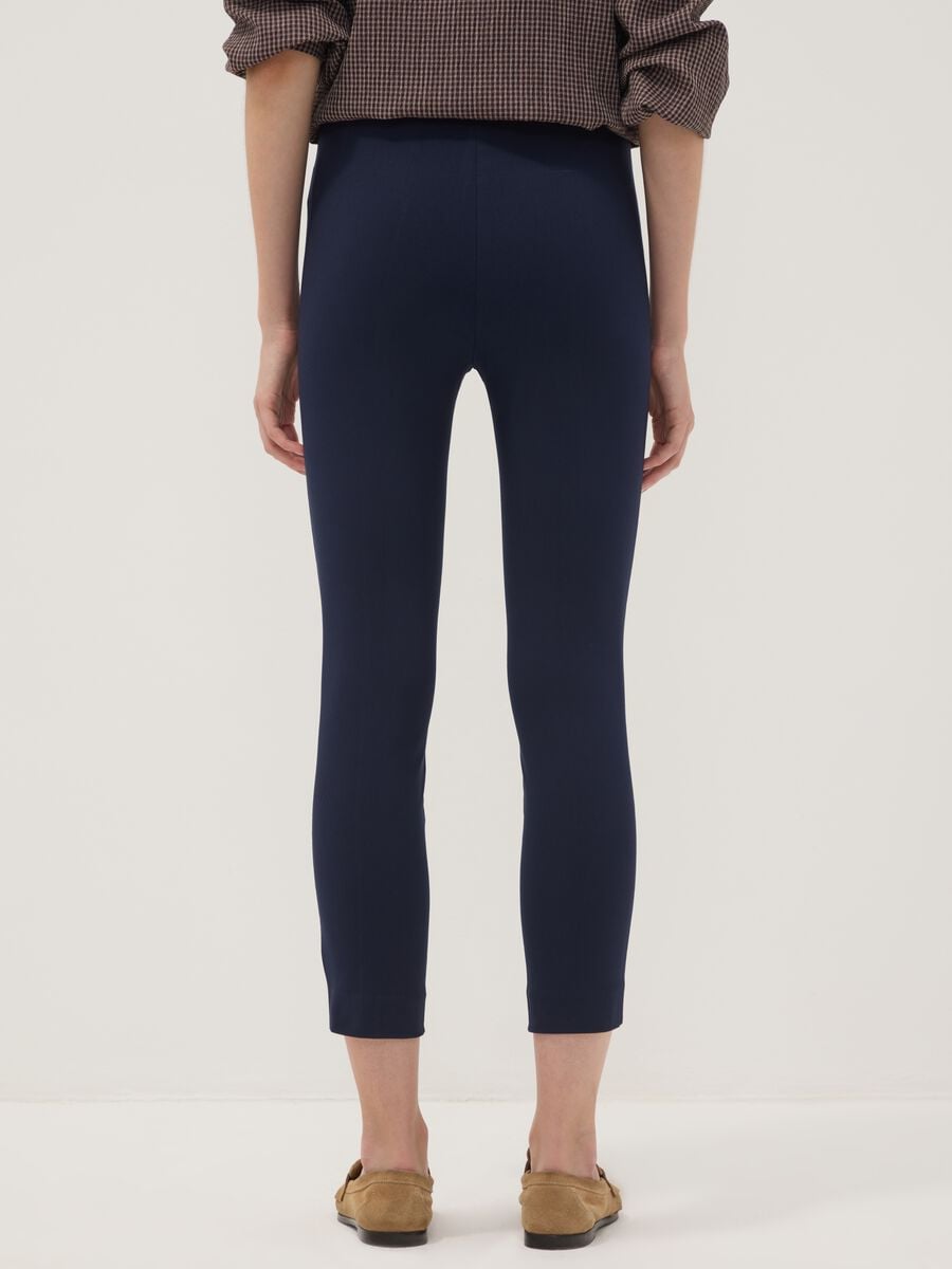 Blue slim-fit stretch viscose leggings_2