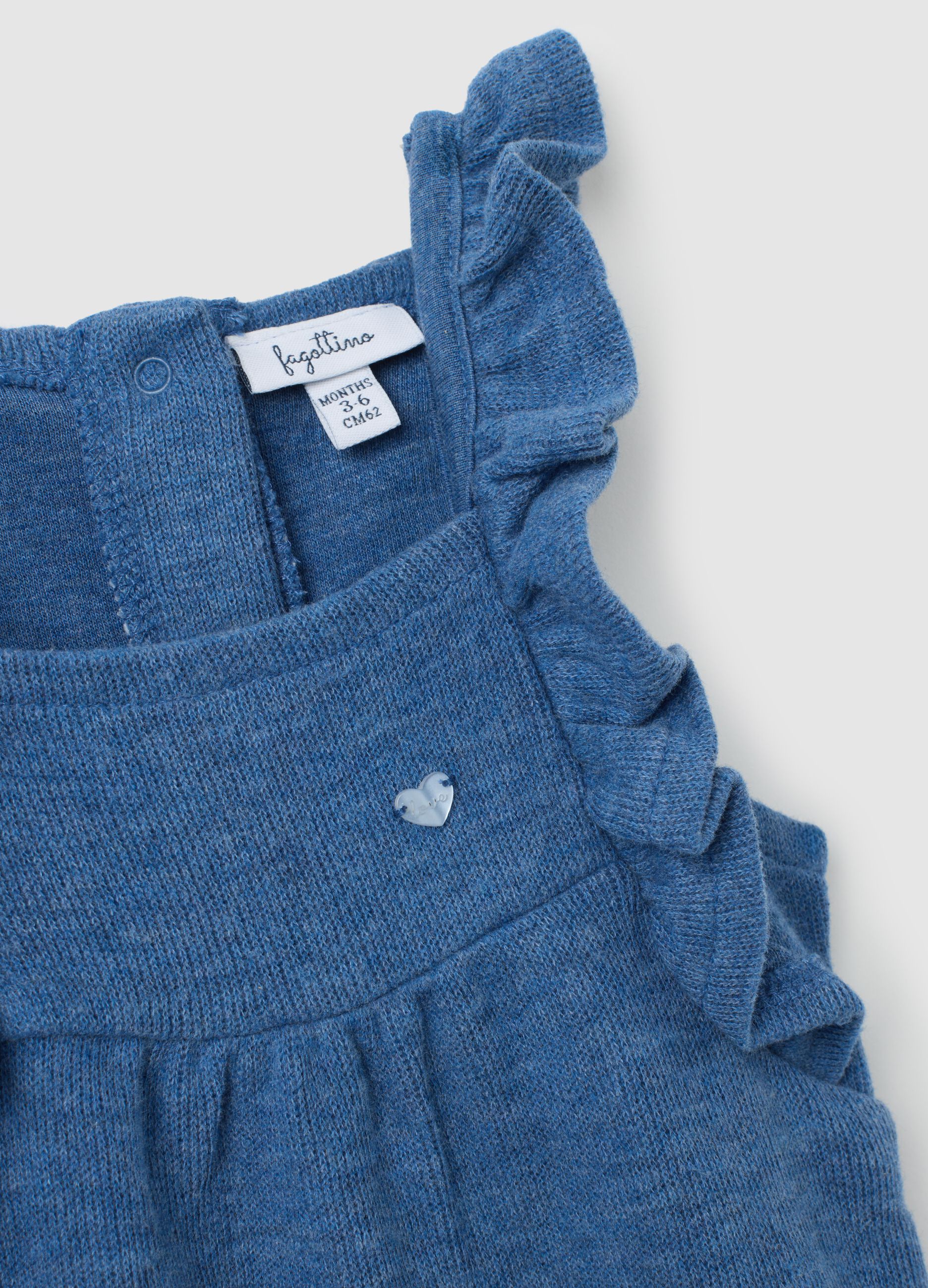 Baby-M&auml;dchen Latzhose aus reiner Baumwolle in Blau mit regul&auml;rer Passform