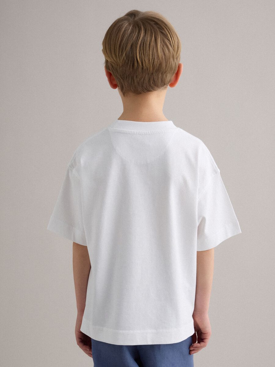 White pure cotton oversized fit children's t-shirt_2
