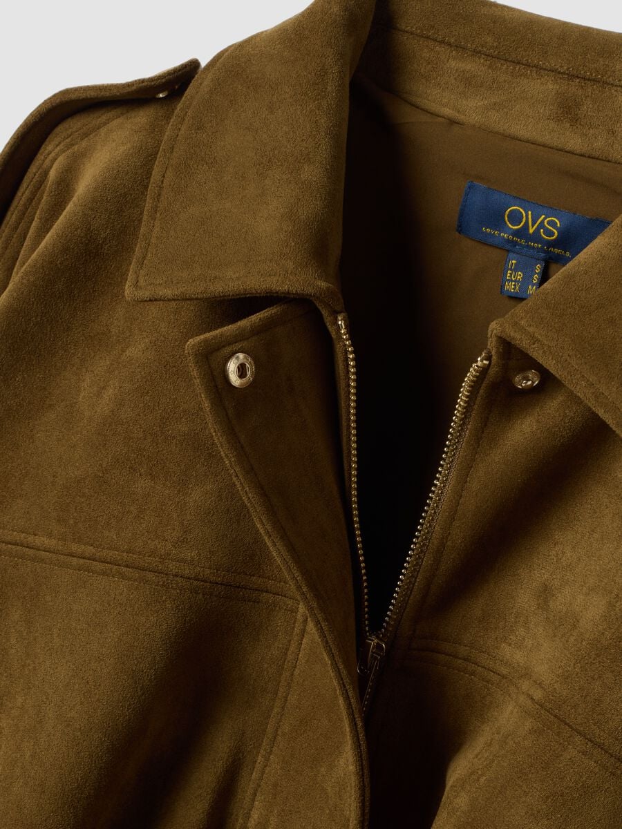 Green stretch-fabric jacket with zip, regular fit_5