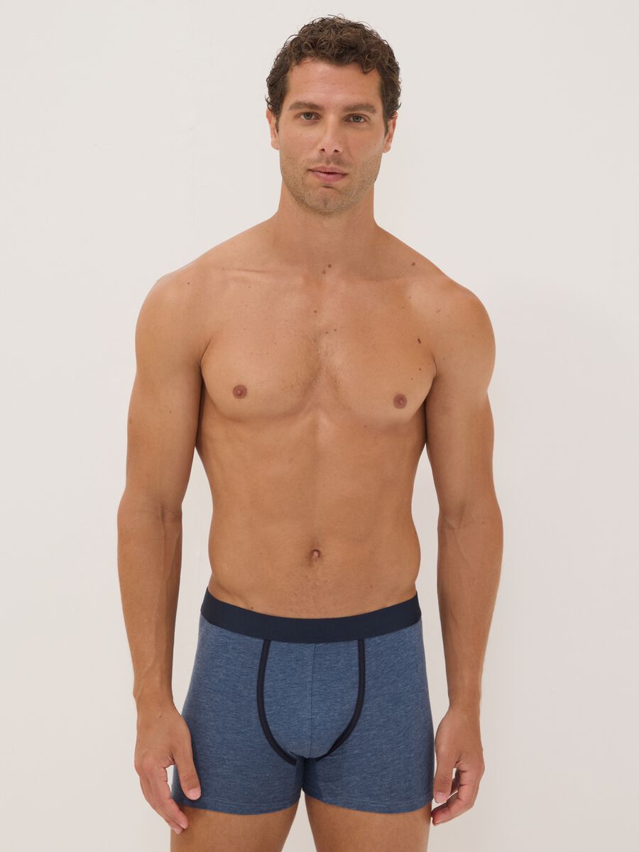 3er-Pack Boxershorts in Blau und Schwarz aus elastischer Bio-Baumwolle_0