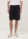 Bermudas vaqueras negras de mezcla de algod&oacute;n, corte baggy_2