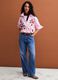 High-waisted wide-leg blue jeans in pure cotton_0