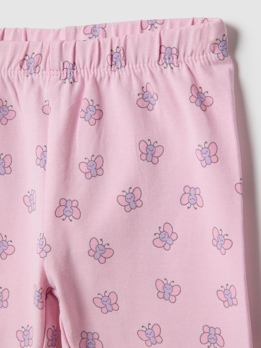 Rosa Stretch-Baumwoll-Leggings f&uuml;r M&auml;dchen mit Schmetterlingen, Skinny Fit_2