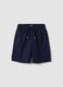 Blue stretch cotton shorts with elasticated waistband_0