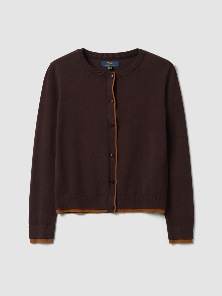 Brauner Cardigan aus Viskosemix mit langen &Auml;rmeln_4