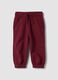 Red pure cotton jogger trousers_0