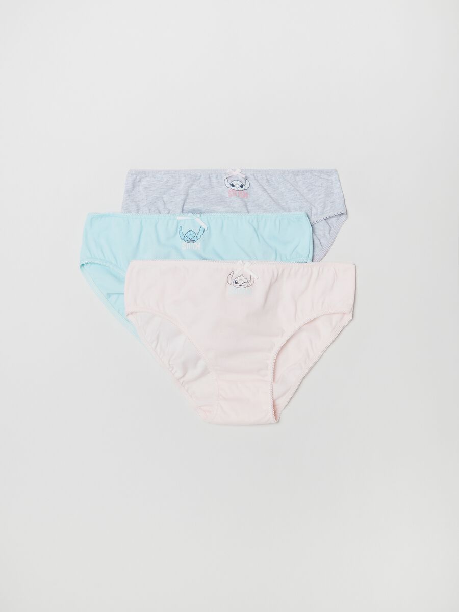 Three-pack briefs with bow and Stitch print_0