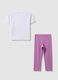 Conjunto de t-shirt e leggings multicoloridos de algod&atilde;o el&aacute;stico para menina_1