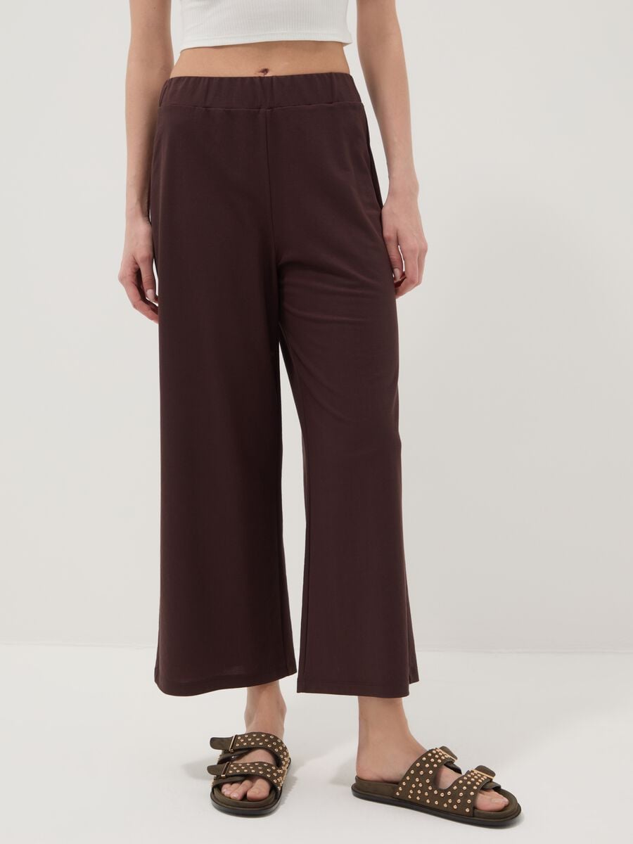 Braune Culotte-Hose aus Viskosemix_1