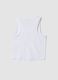 Tank top bianco in cotone elasticizzato con stampa Miami Heat fitted per ragazza_4