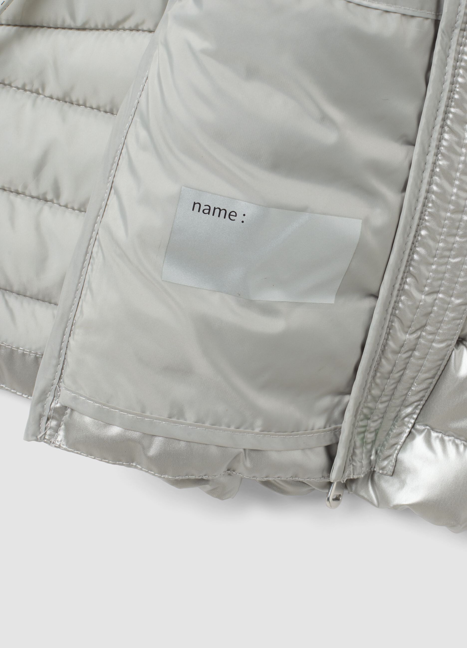 Ultralight Grey Hooded Zip-Up Puffer Jacket for Girls