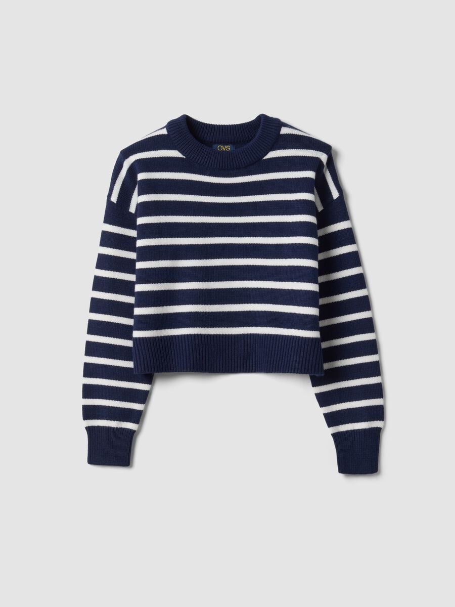 Blue striped viscose-blend crew-neck jumper_3